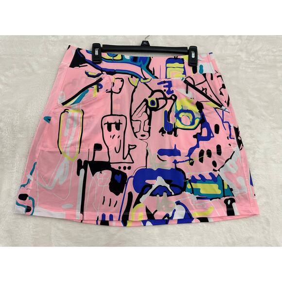 Jamie Sadock Pink Print Skort 14 Golf Tennis Pickleball - Picture 1 of 12